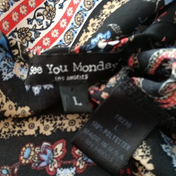 See You Monday Boho Fringe Floral Hi/Low Blouse - Picture 8 of 8